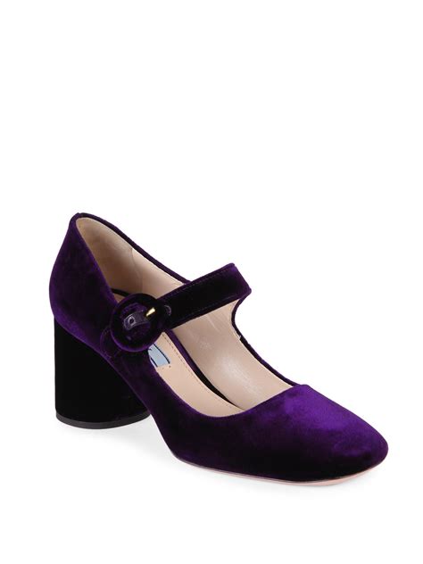 prada velvet mary jane block heel pumps|pumps and mary jane shoes.